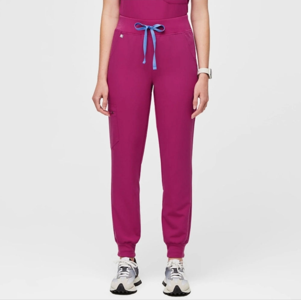 🆕️Figs Raspberry Sorbet Zamora High Waisted Jogger Scrub Pants size Small
